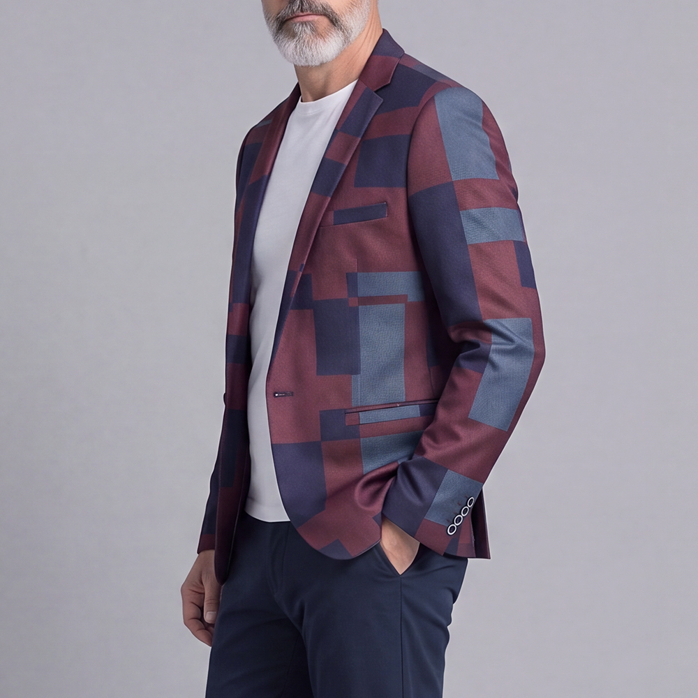 Casual Jacquard Slim-Fit Suit para hombre