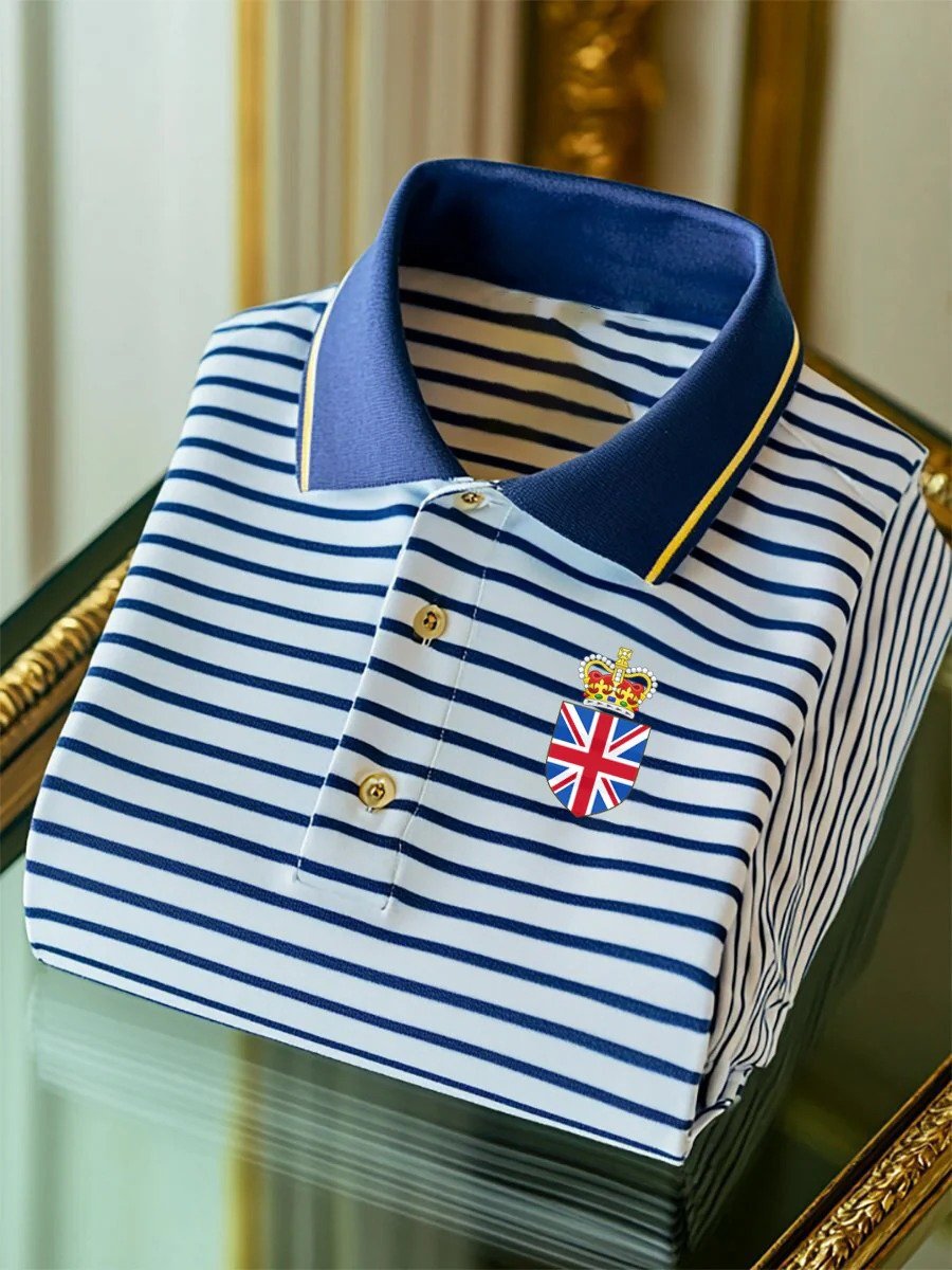 Camisa polo ejecutivo Union Jack casual Button de manga corta para hombre