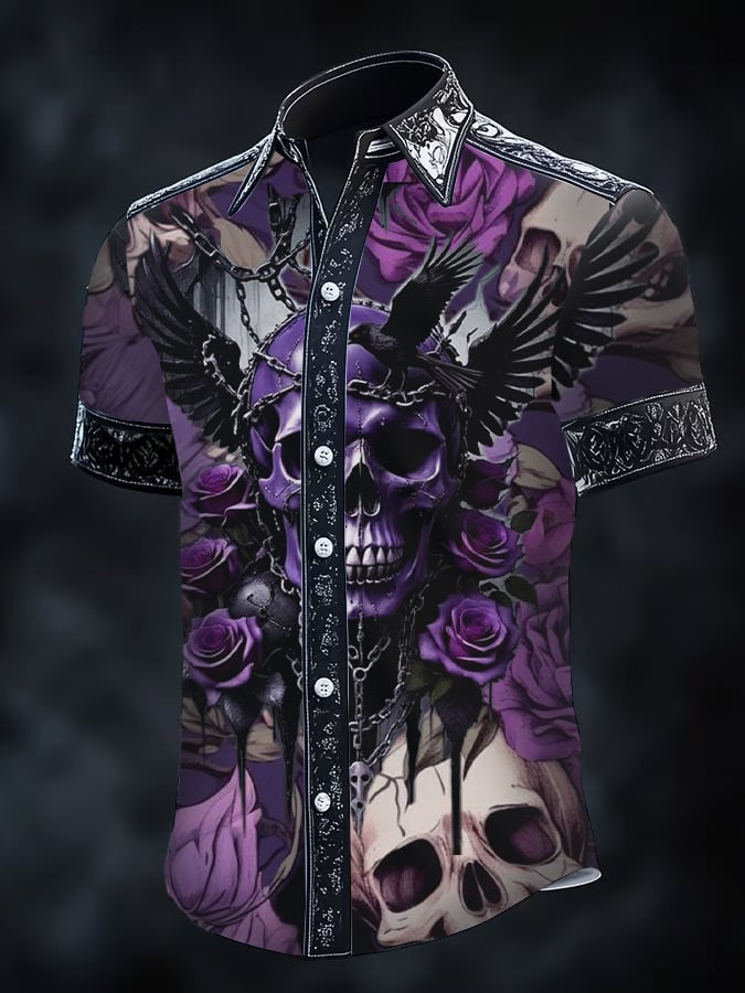 Camisa Gothic Dark de manga corta para hombre
