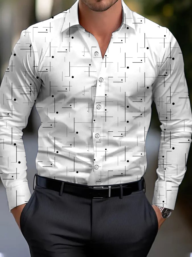 Ejecutivo Style geométrico Princamiseta para hombre