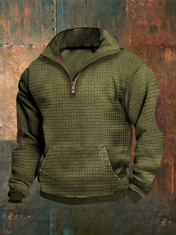 Sudadera Stand cuello cierre de manga larga casual para hombre