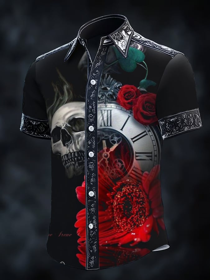 Camisa Gothic Dark de manga corta para hombre