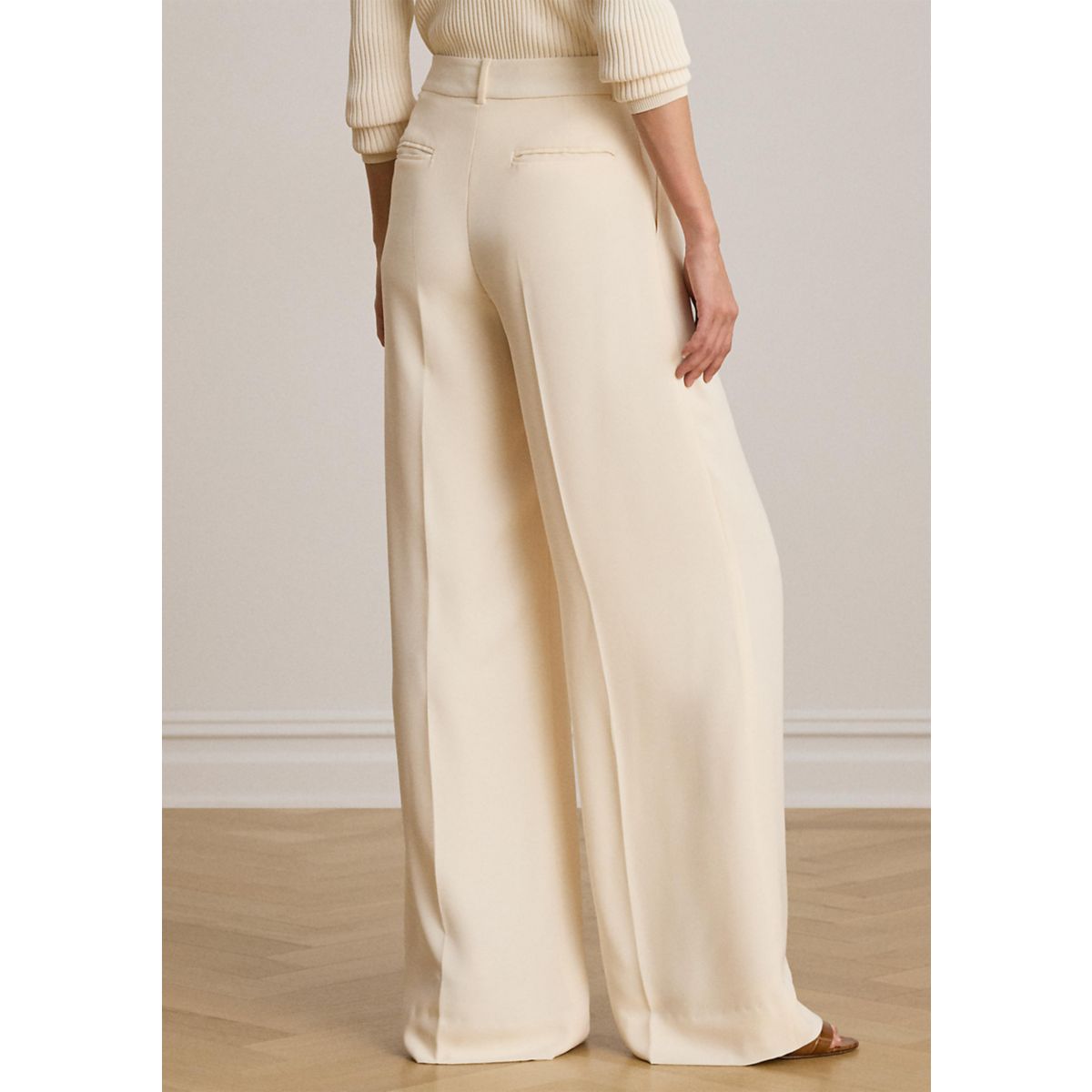Women's Double-Faced Georgette Wide-Leg Pants - 2