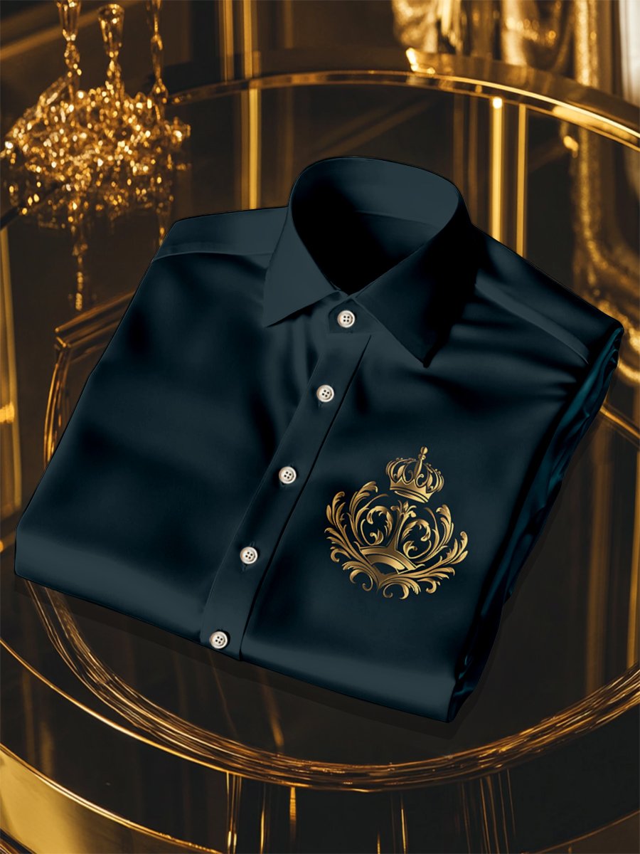 Camisa seda de lujo ejecutivo de manga larga para hombre