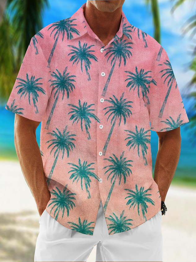 Camisa Moisture Wicking Coconut Tree Hawaiian