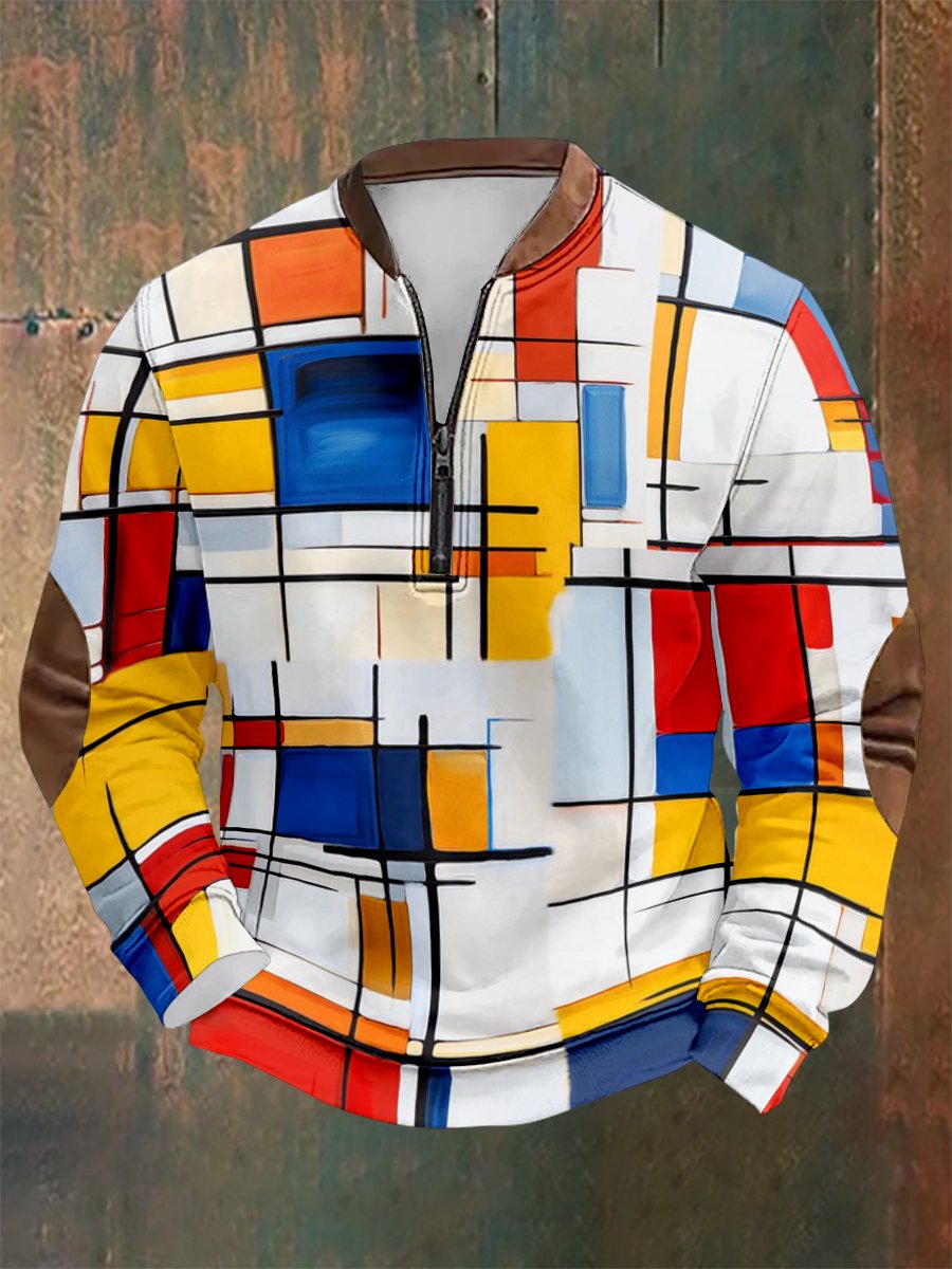 Sudadera vintage geométrico Style estampado para hombre
