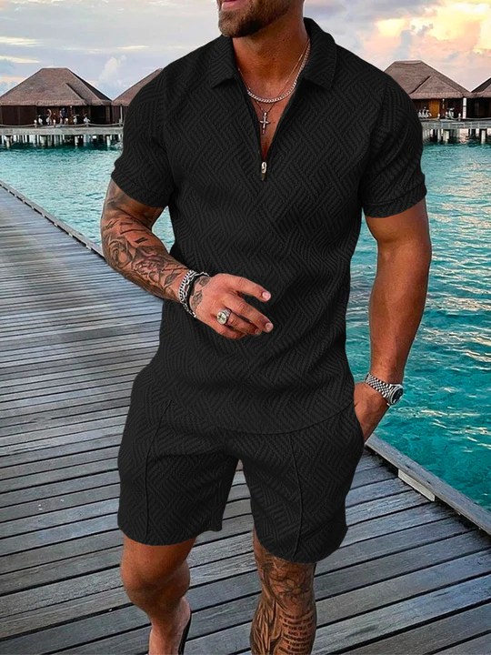 Camisa polo casual Black Two Piece para hombre