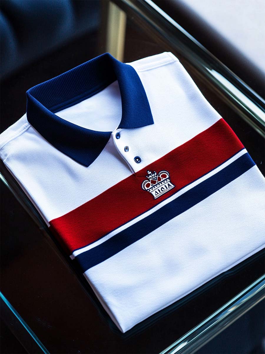 Camisa polo casual ejecutivo rayas estampado con botones de manga corta para hombre