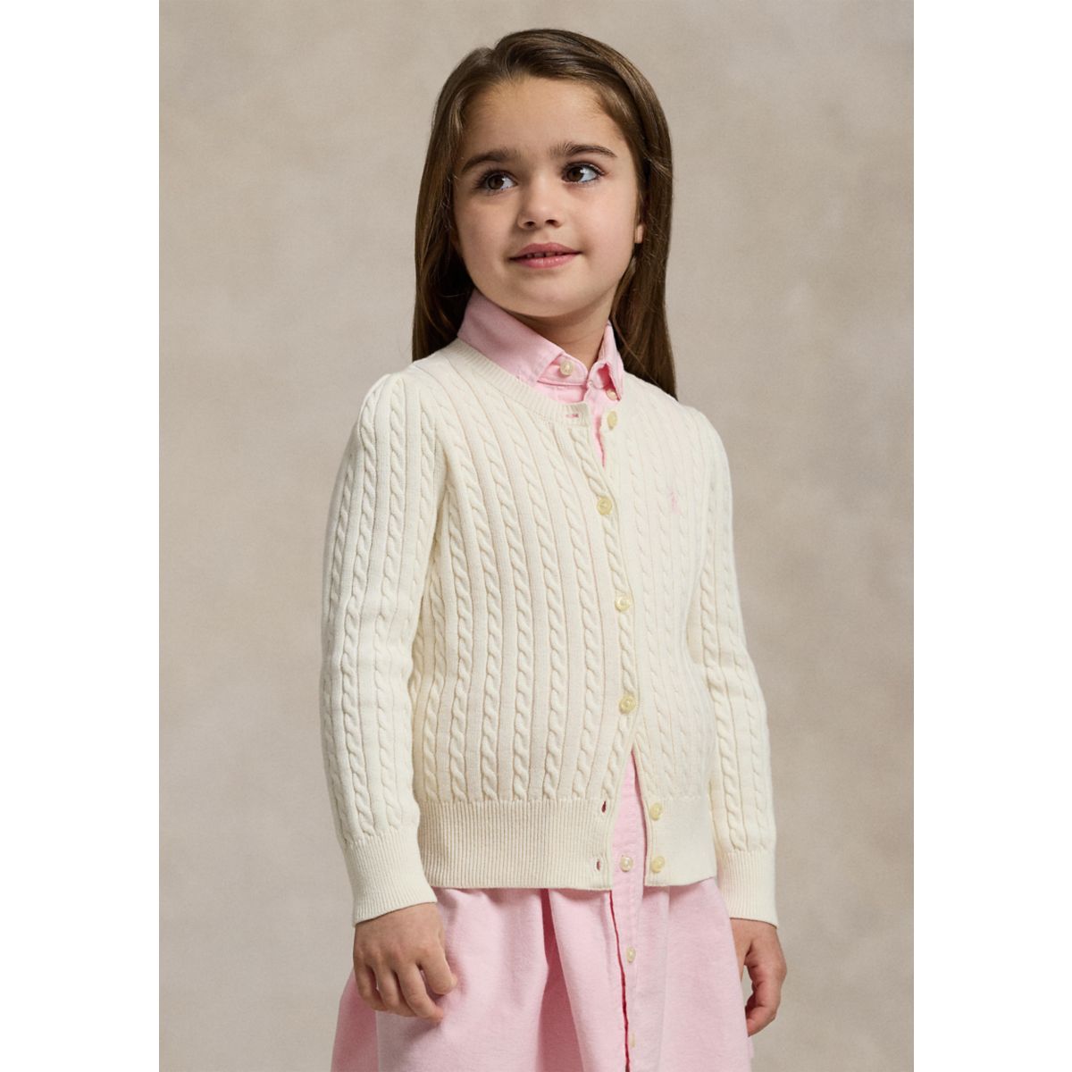 Girls 2-6x Mini Cable Cotton Cardigan - 2