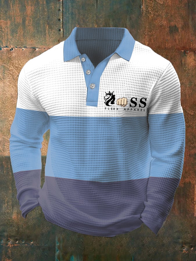 Ejecutivo casual Contrast Waffle Polo Top para hombre
