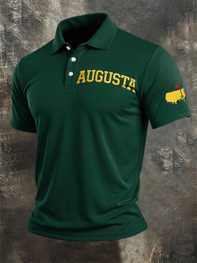 para hombre casual Golf-Print camisa polo