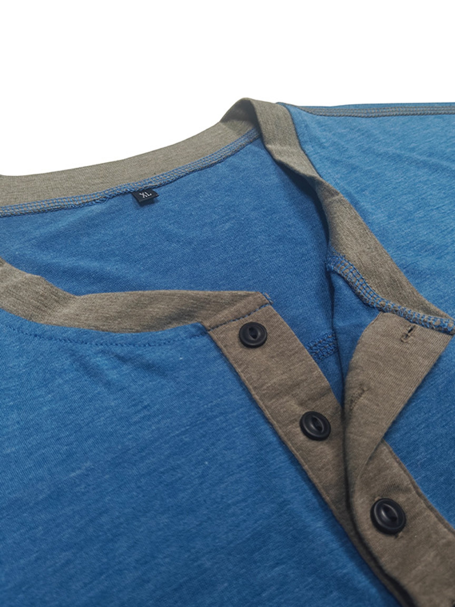 Camiseta vintage Comfortable Henley Neck de manga corta para hombre