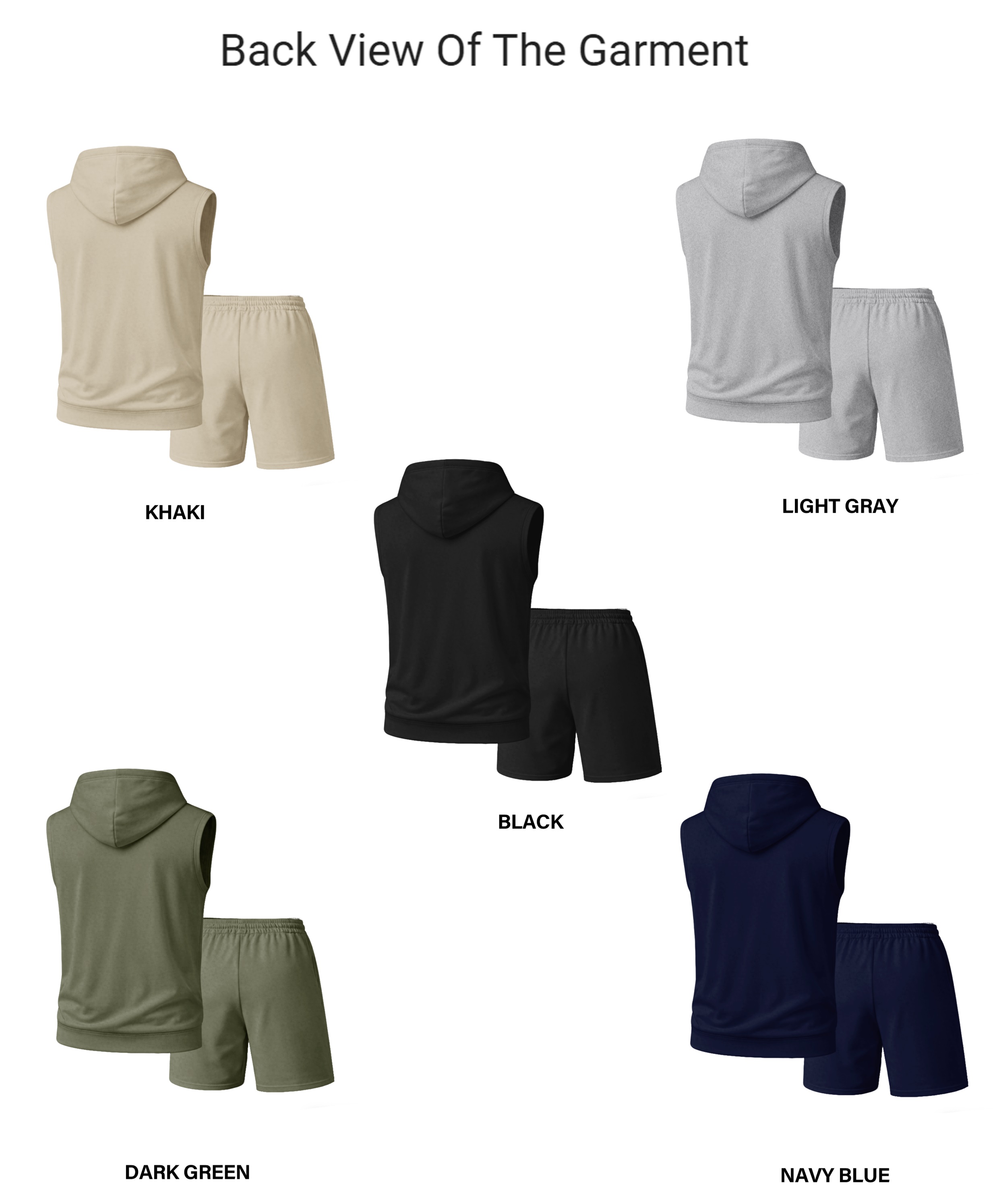 Shorts 2-Piece casual Set: 5-Color Hooded Vest & — Regular Fit, Athleisure Style, Sleeveless Top & shorts — Summer Apparel para hombre