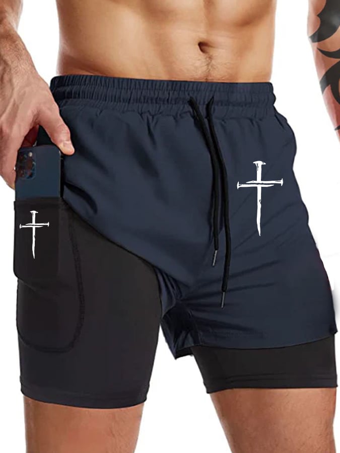 Shorts Cross estampado Double Layer (With bolsillos) para hombre