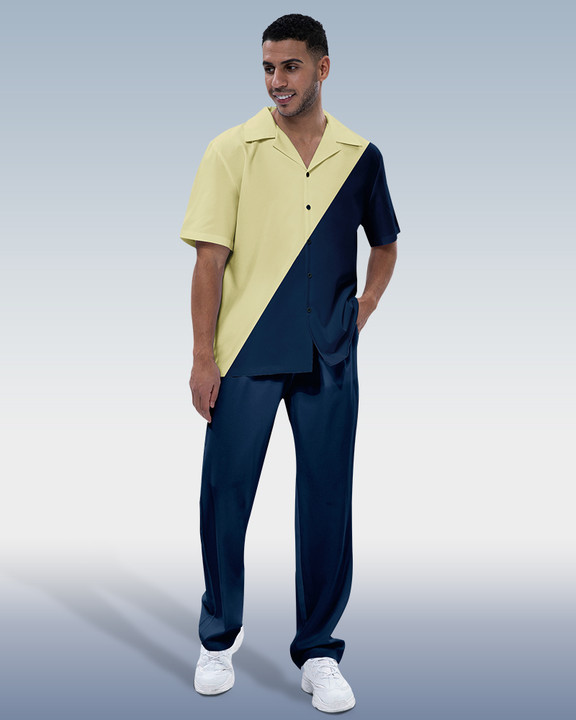 Rianmond Color estampado de manga corta Walking Suit 235 para hombre
