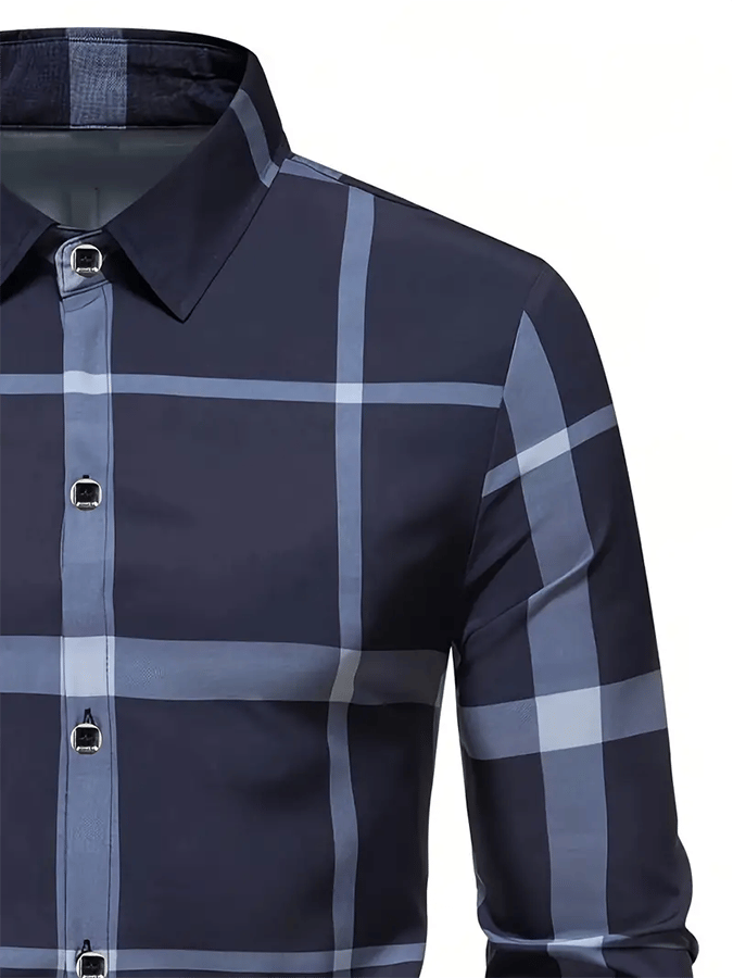 Camisa a cuadros ejecutivo casual para hombre