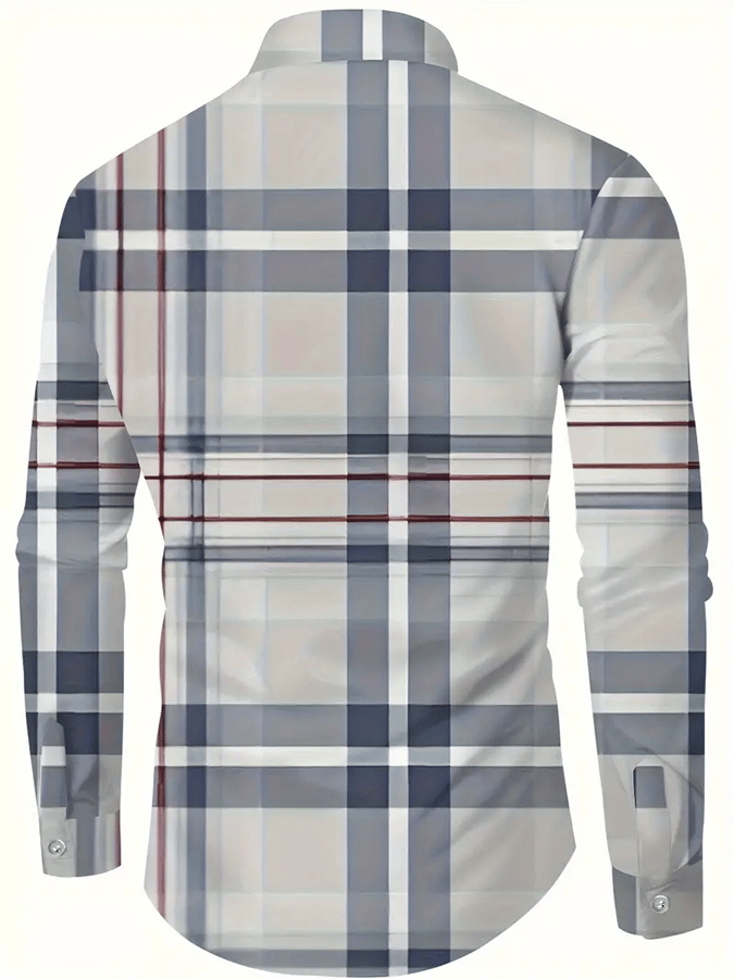 Camisa a cuadros ejecutivo casual para hombre