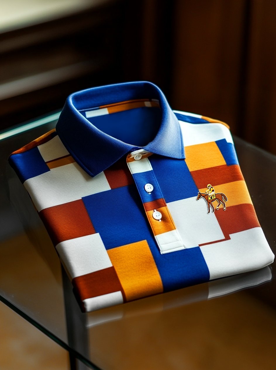 Camisa polo ejecutivo casual Artistic Button de manga corta para hombre