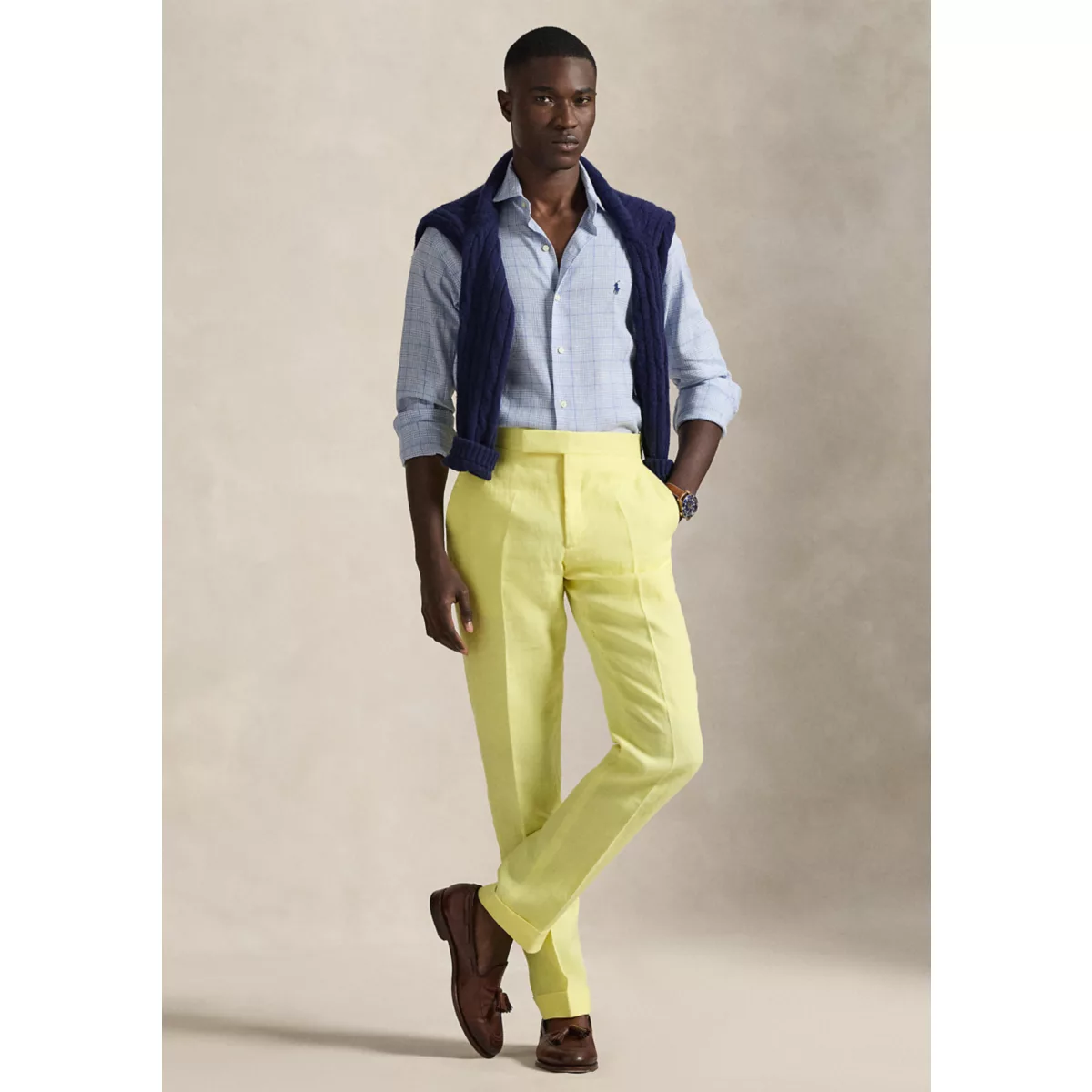 Classic Fit Checked Linen-Blend Shirt - 4