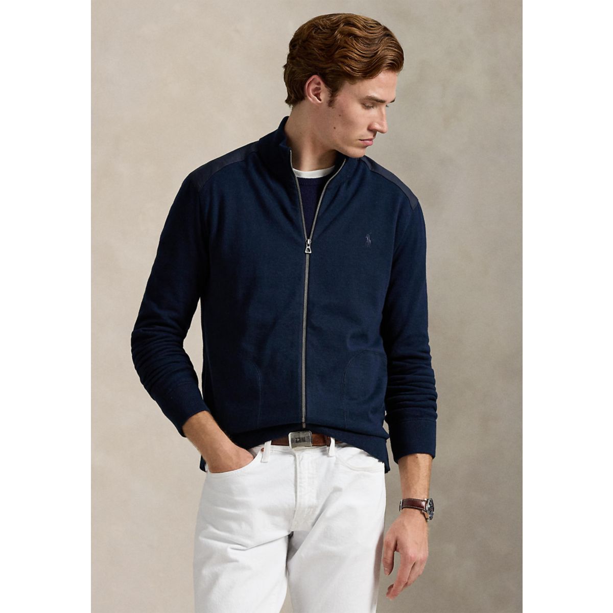 Hybrid Full-Zip Mock neck Sweater - 1