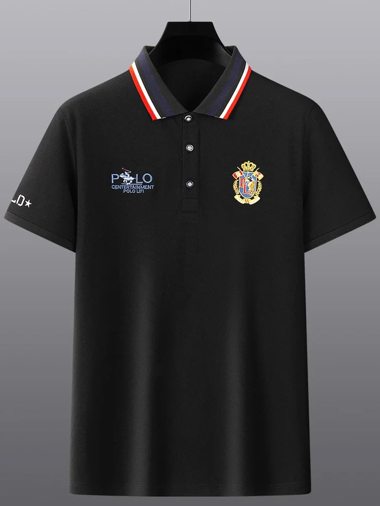 Camisa polo clásico ejecutivo Button de manga corta para hombre