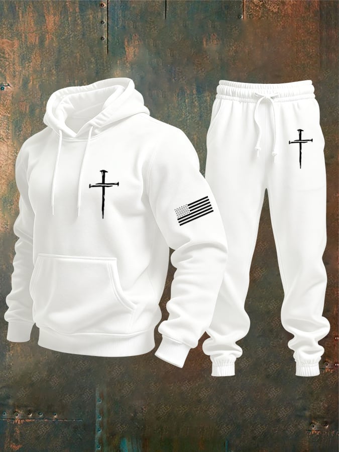 Sudadera vintage Faith Cross Set para hombre