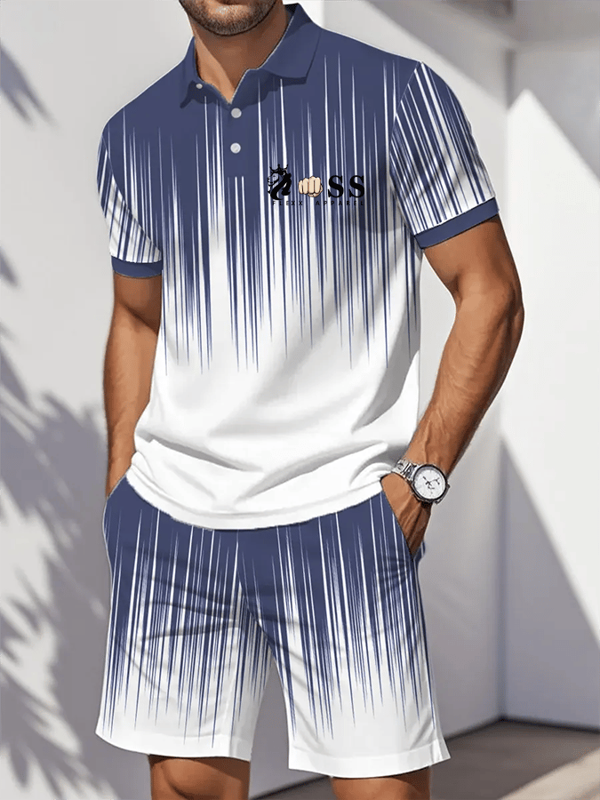 Camisa polo retro Letter Design casual ejecutivo Comfortable And transpirable de manga corta Suit para hombre