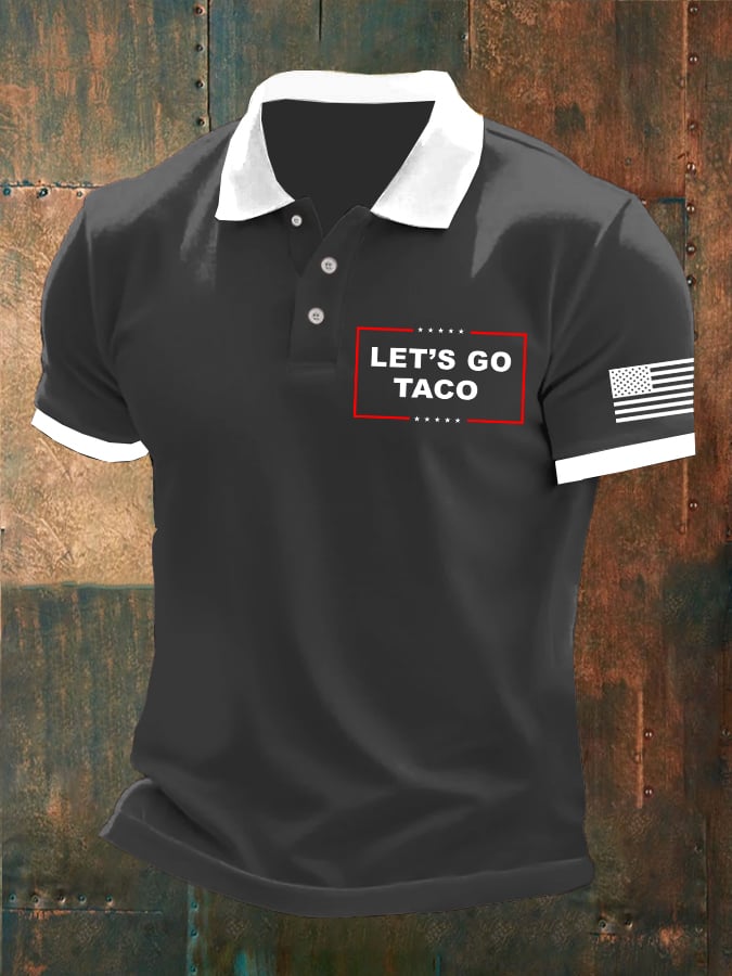 Camisa polo Let's Go Taco estampado para hombre