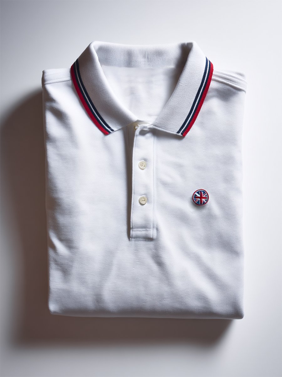 Camisa polo ejecutivo casual Union Jack Button de manga corta para hombre