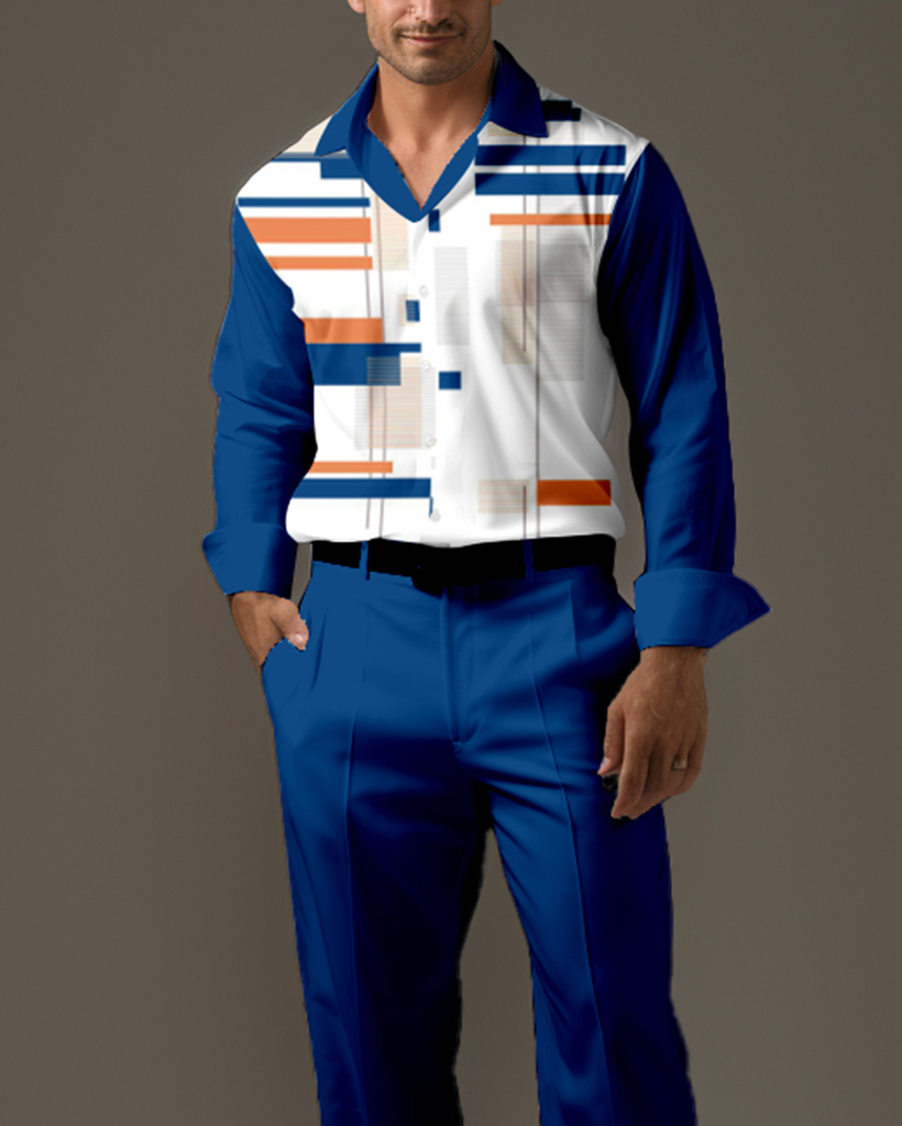 Camisa Gradient estampado de manga larga Walking Suit 513 para hombre
