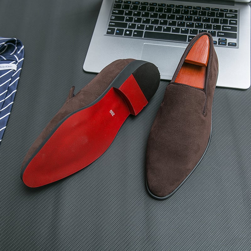 Mocasines gamuza Low-heeled de color sólido Comfortable casual retro Men zapatos