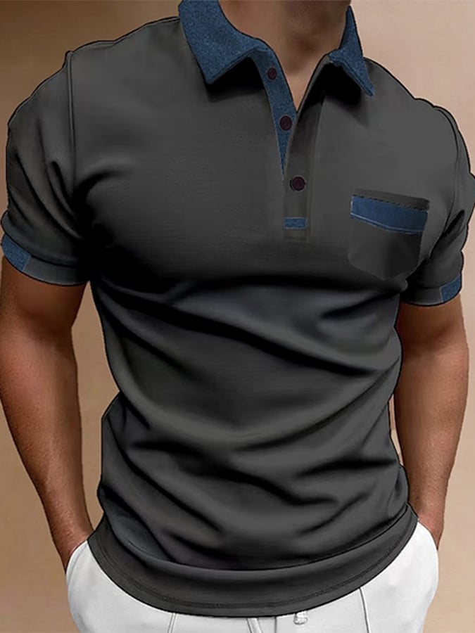 Camisa polo estampado solapa Pullover casual