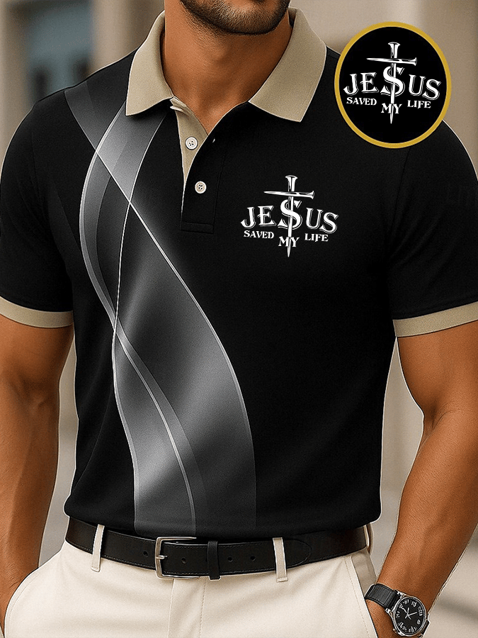 Camisa polo Faith estampado casual para hombre