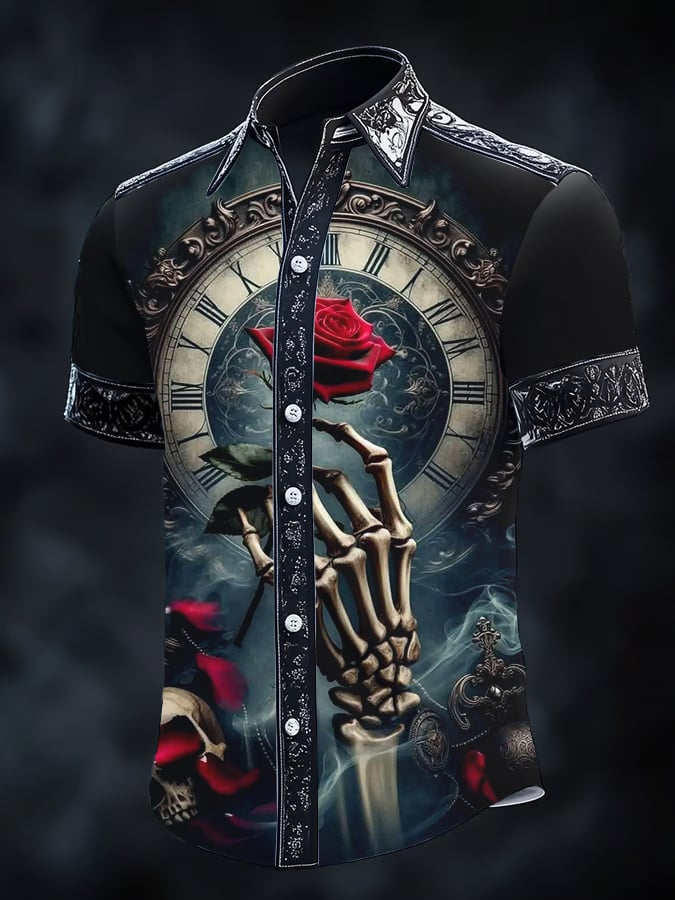 Camisa Gothic Dark de manga corta para hombre