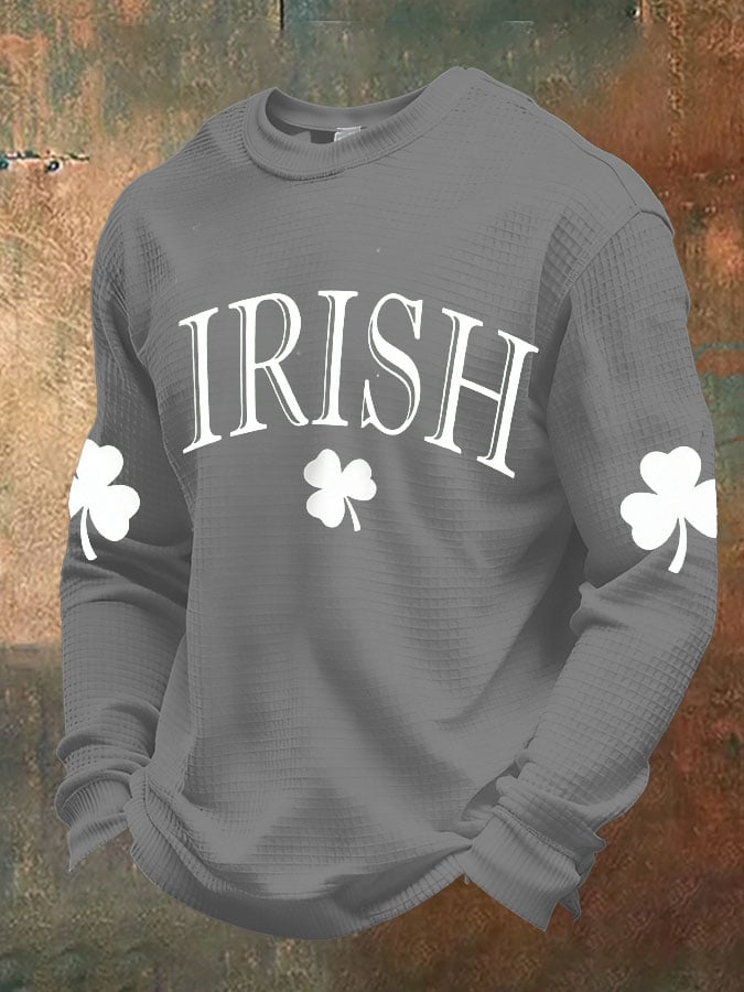Camiseta St. Patrick's Day tejido tipo waffle Faith de manga larga para hombre