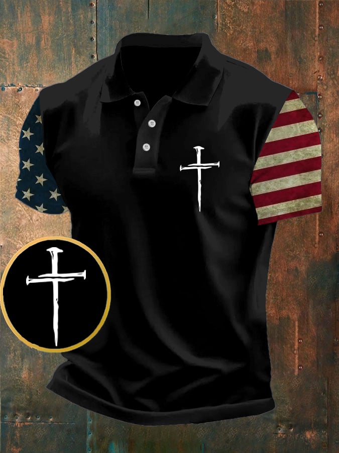 Camisa polo Faith estampado de manga corta para hombre