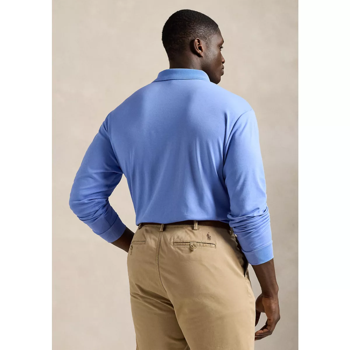 Big & Tall Soft Cotton Long Sleeve Polo Shirt - 2