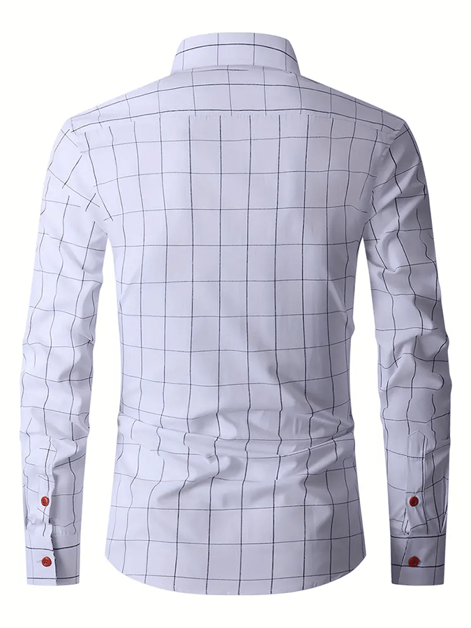 para hombre Plaid ejecutivo casual camisa