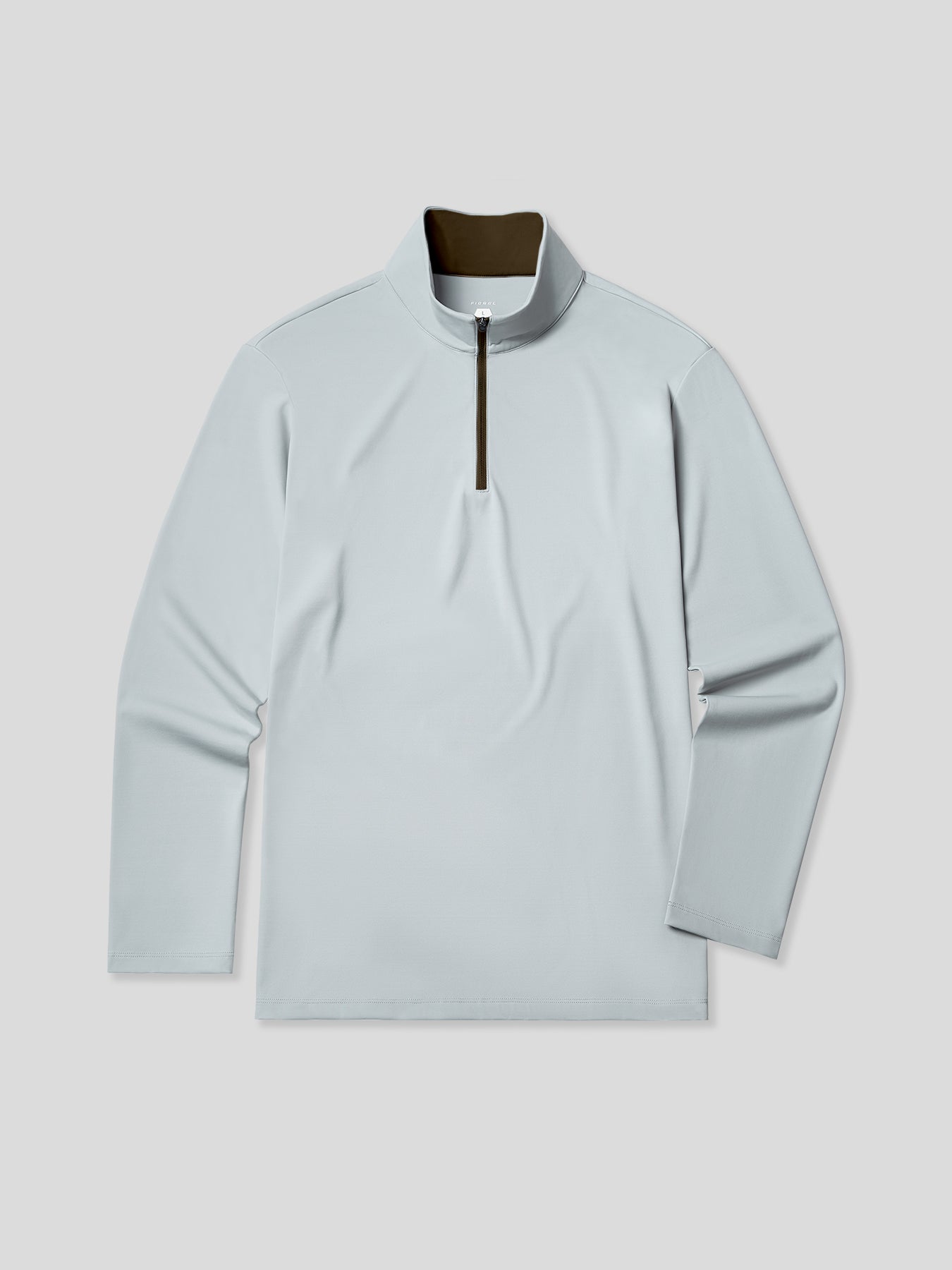 SmoothBlend de corte entallado Half Zip Mock Neck Tee: Zip Contrast Color