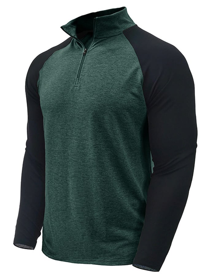 Camisa polo Sports casual Colorblocking de manga larga Half Zip
