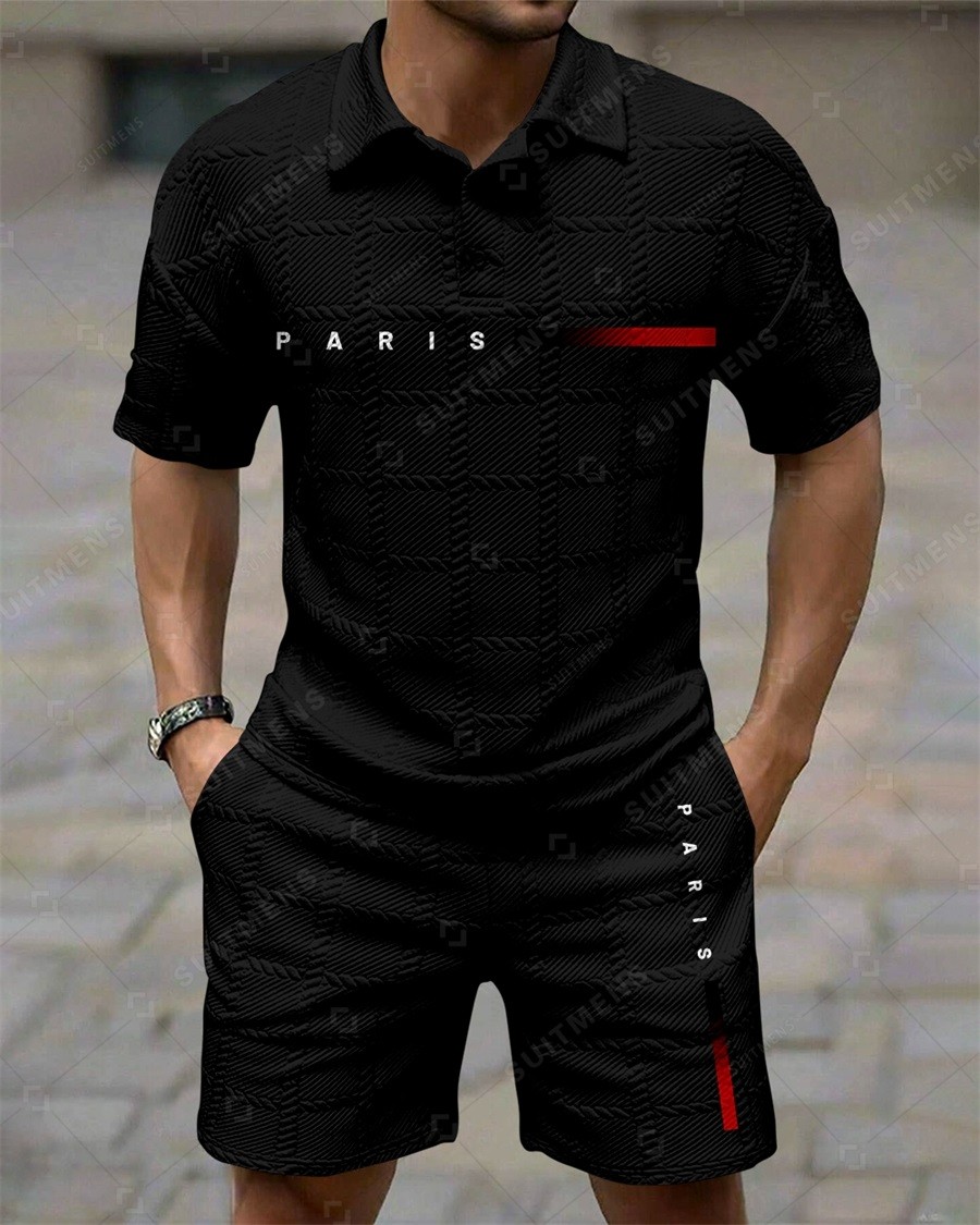 Camisa polo Simple Textured Summer Set 251 para hombre