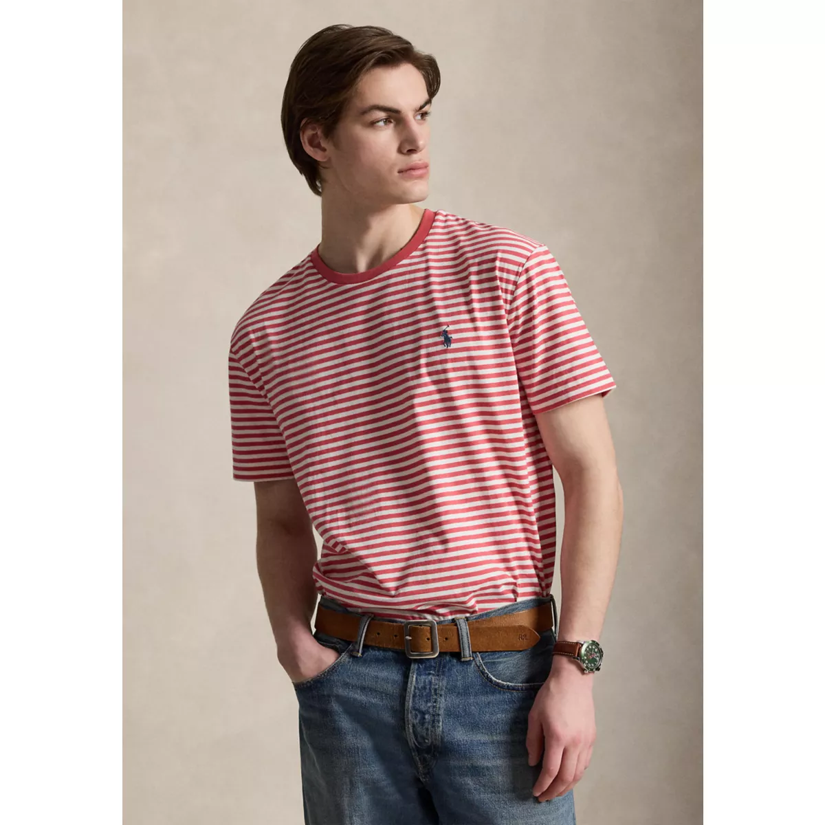 Classic Fit Striped Jersey T-Shirt - 6