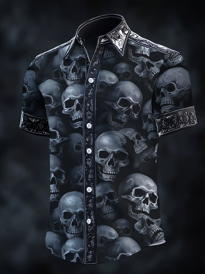 Camisa Gothic Dark de manga corta para hombre