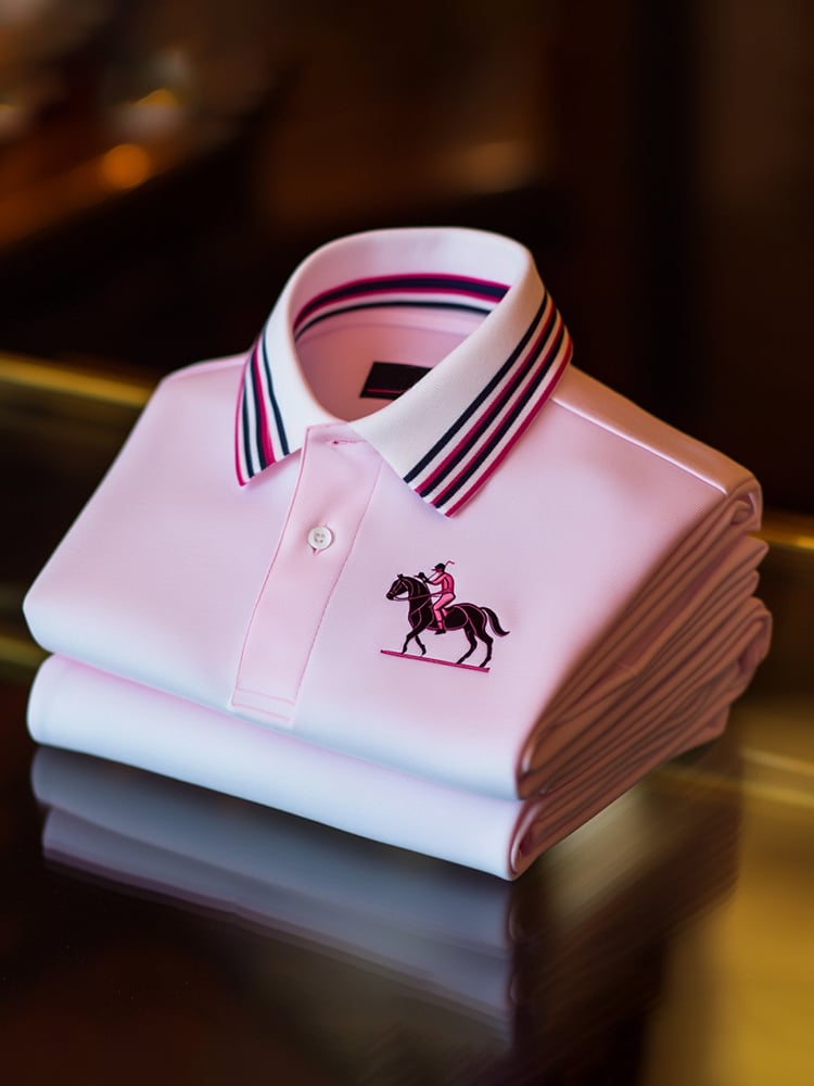 Camisa polo clásico ejecutivo Check Logo Button de manga corta para hombre