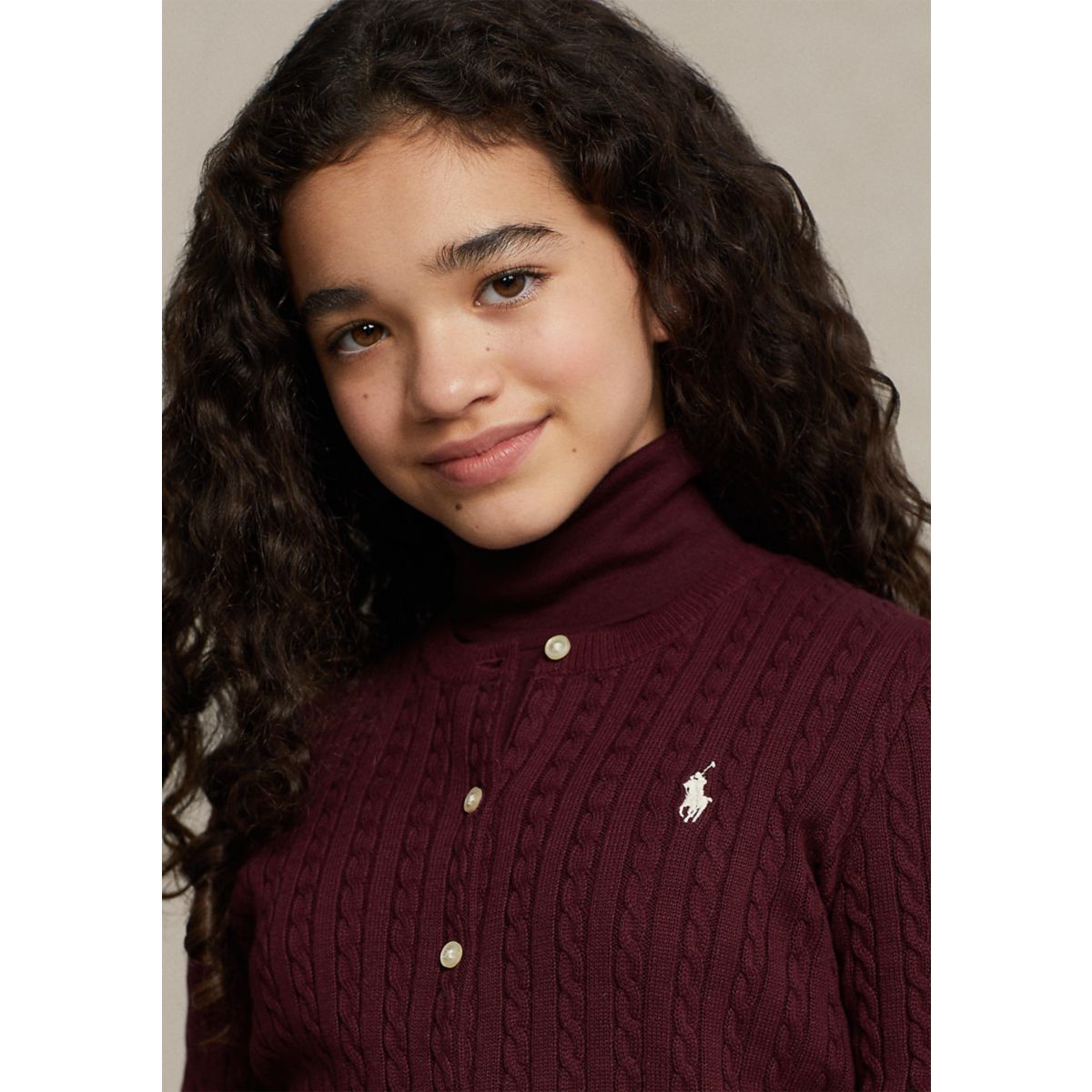 Girls 7-16 Mini-Cable Cotton Cardigan - 2