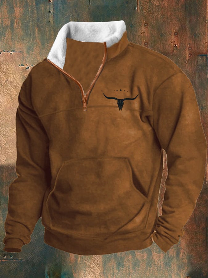Sudadera casual cierre Stand cuello de manga larga estampado