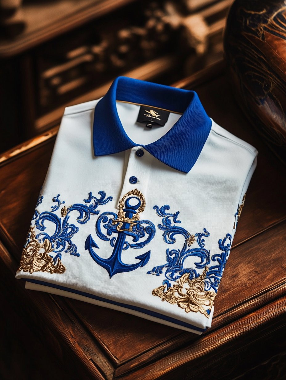 Camisa polo ejecutivo de lujo estampado Button de manga corta para hombre