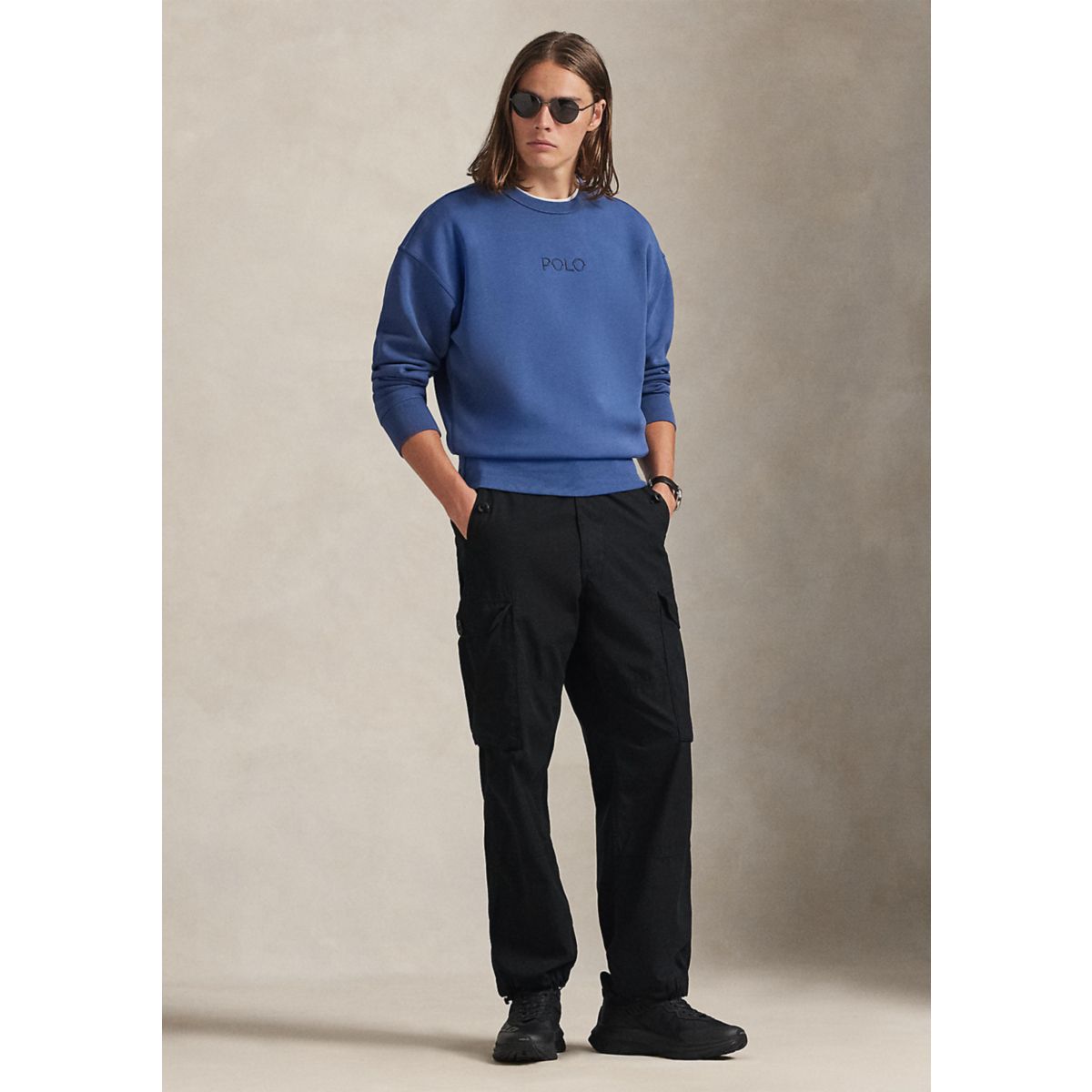 Relaxed Fit Logo Double-Knit Sweatshirt - 4