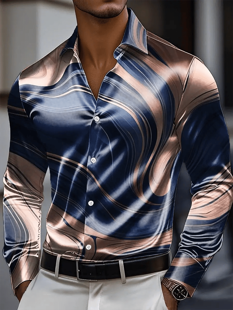 Camisa vintage de manga larga para hombre