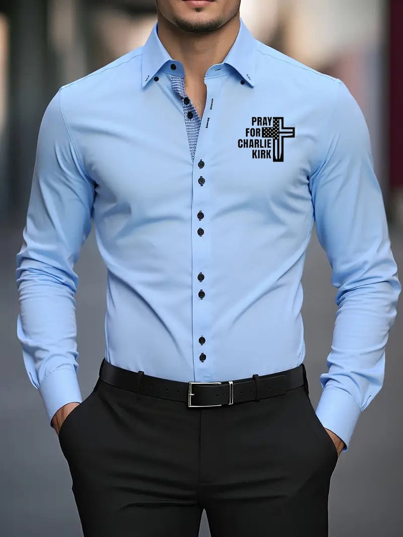 Camisa Street Style ejecutivo casual estampado de manga larga para hombre